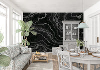 Midnight Agate Layered Stone Pattern Wall Mural