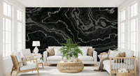Midnight Agate Layered Stone Pattern Wall Mural