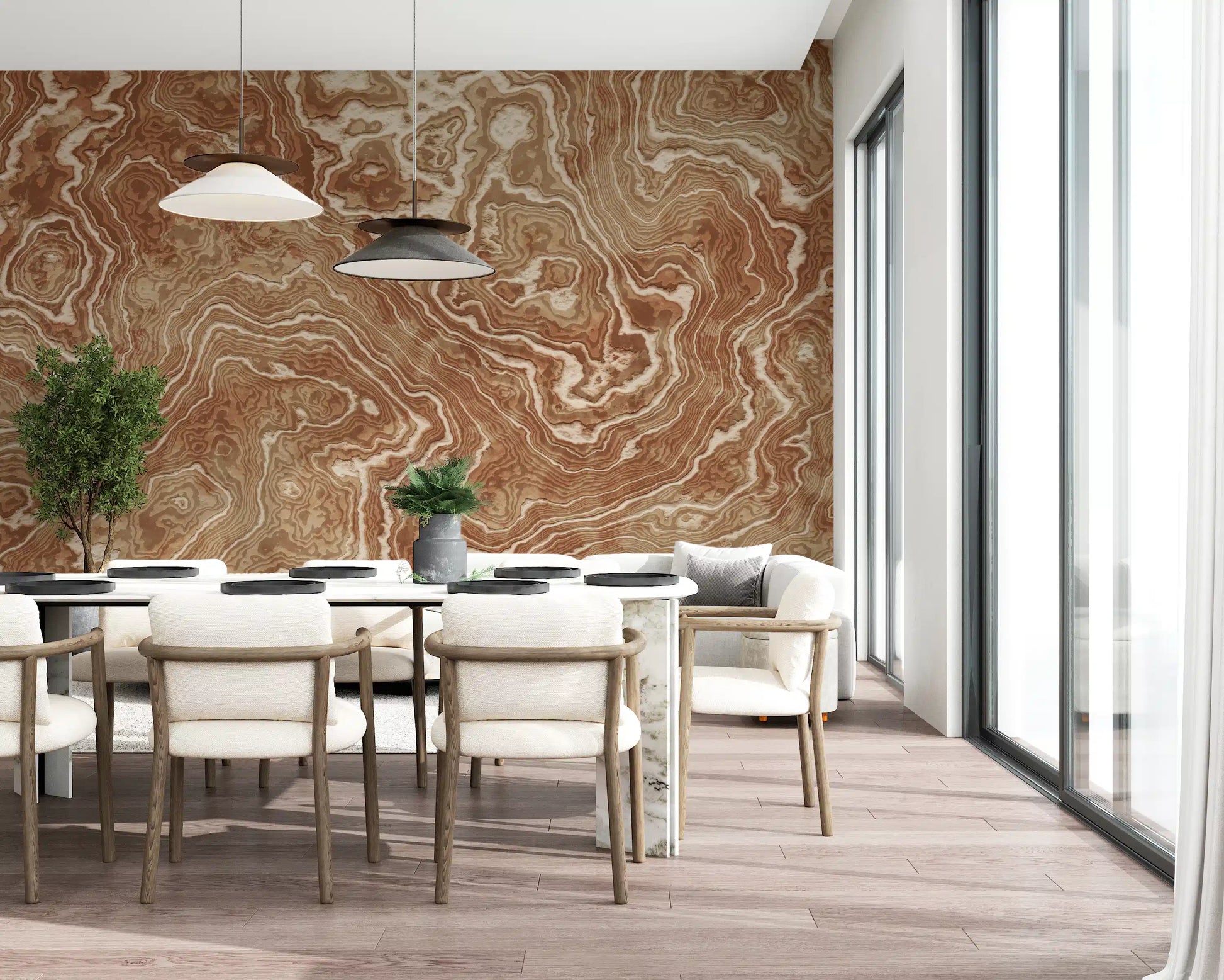 Concentric Earth Agate Texture Wall Mural