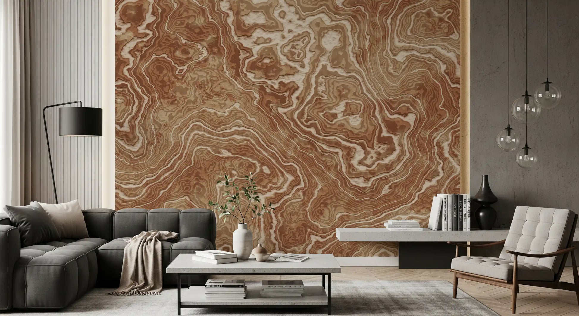 Concentric Earth Agate Texture Wall Mural