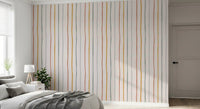 Whimsical Hand Drawn Vertical Stripes Wallpaper⁠