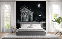 Midnight Paris Archways and Light Trails Wall Mural