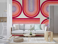Mid Century Modern Groovy Curves Wall Mural