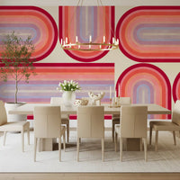 Mid Century Modern Groovy Curves Wall Mural