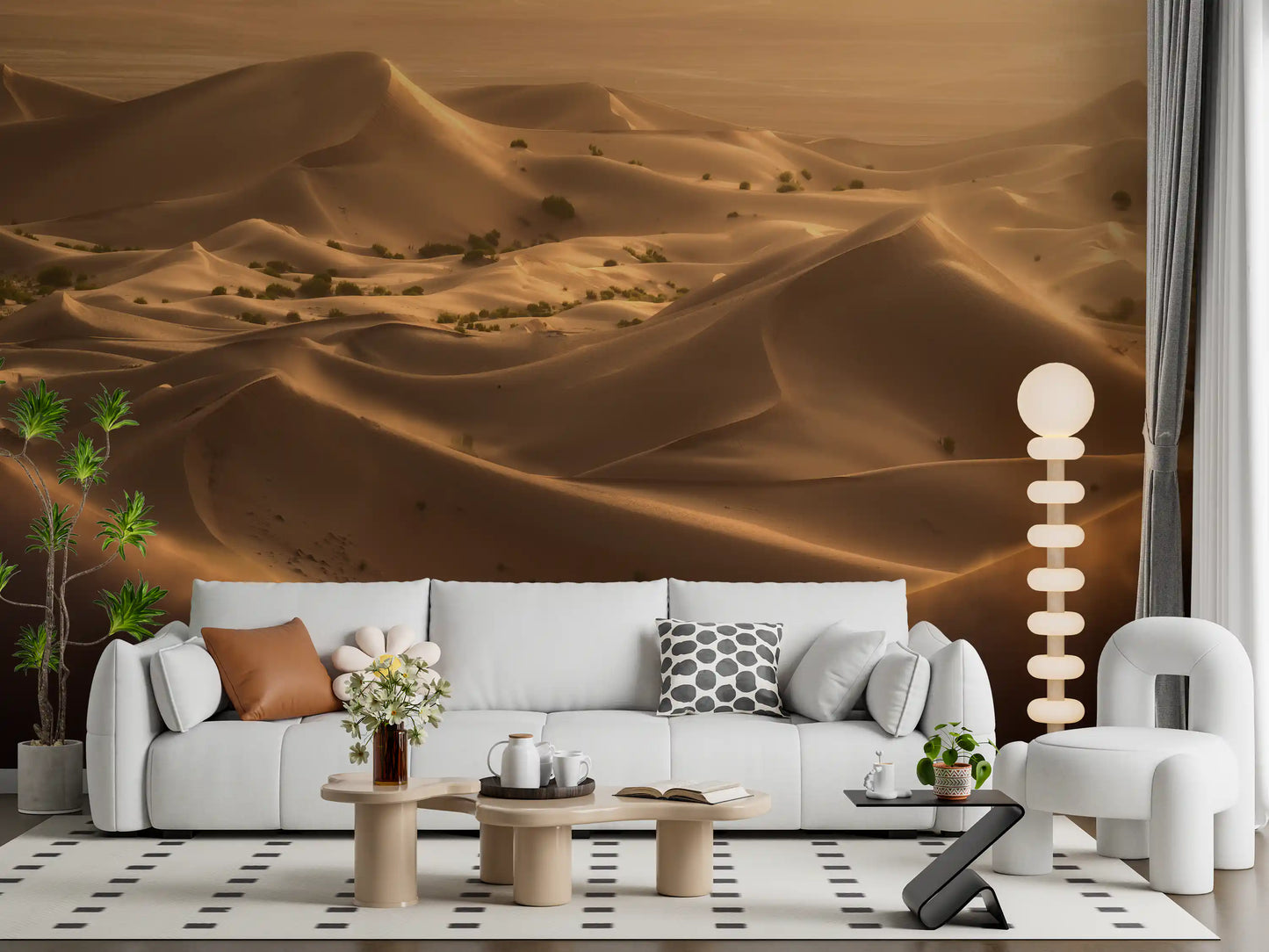 Golden Hour Desert Dunes Wall Mural