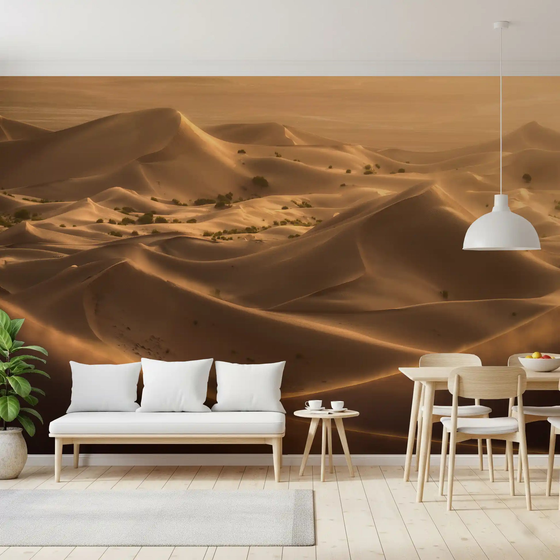 Golden Hour Desert Dunes Wall Mural