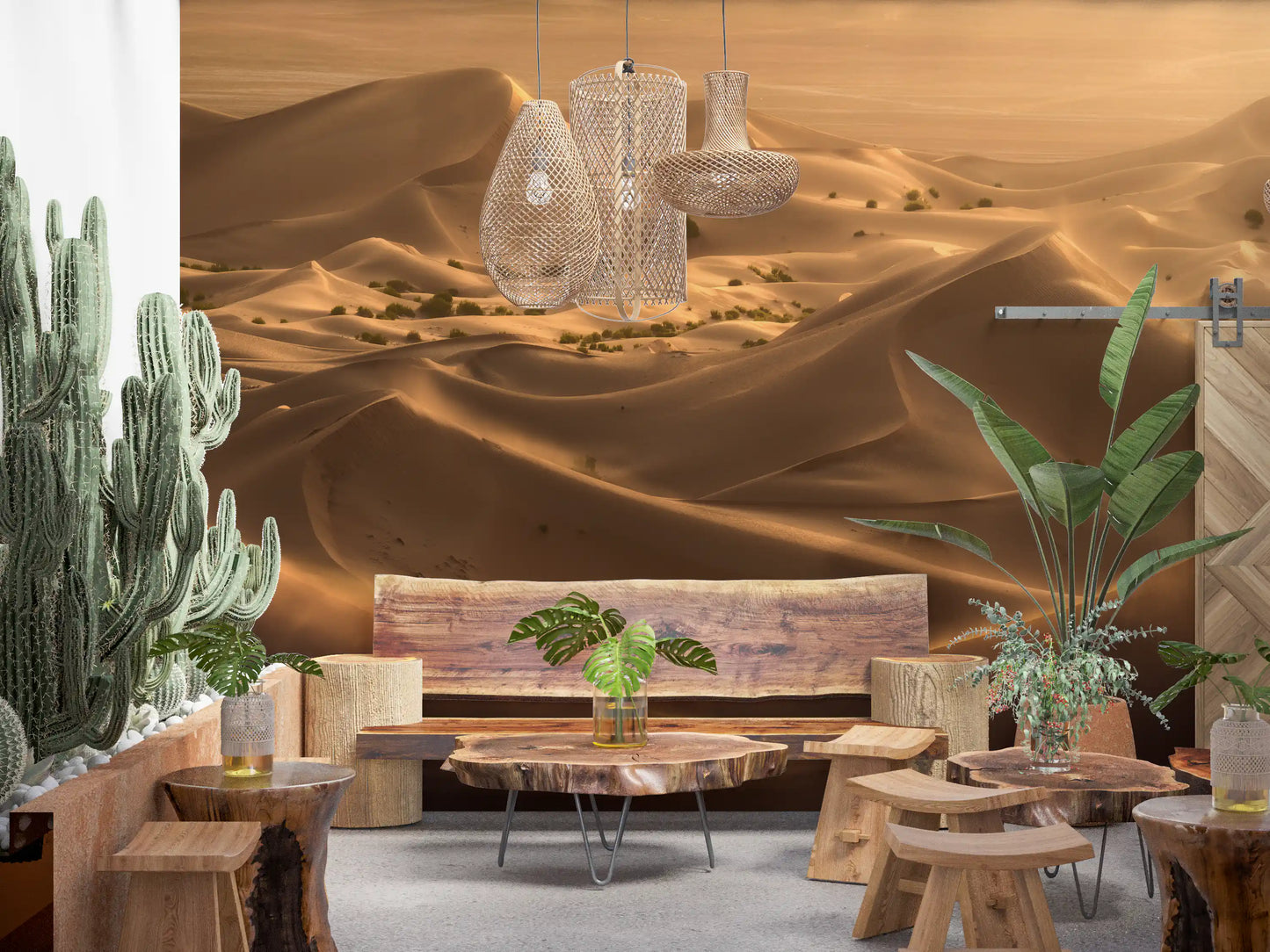 Golden Hour Desert Dunes Wall Mural