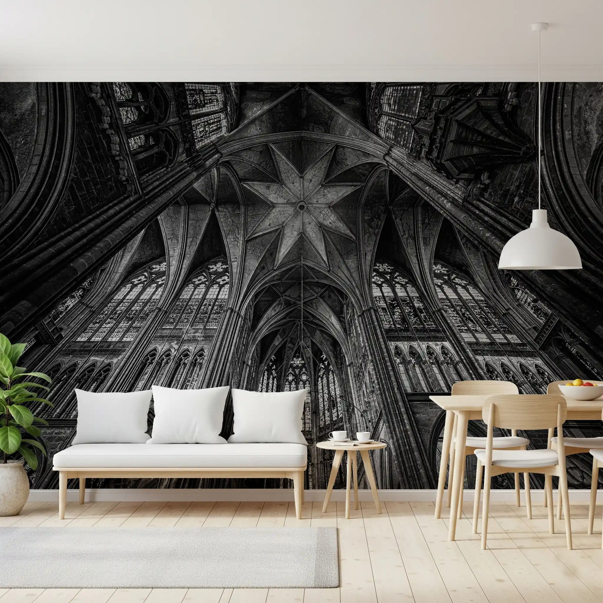 Gothic Vaults of the Cathedral Ceiling Wall Mural
