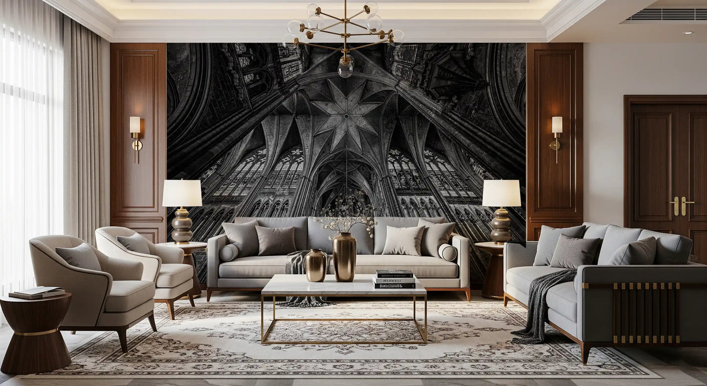Gothic Vaults of the Cathedral Ceiling Wall Mural