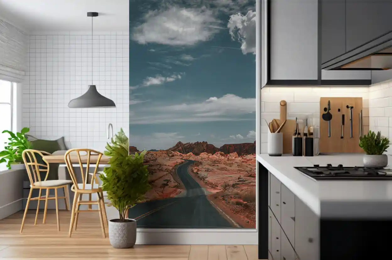 Winding Desert Highway Wall Mural
