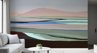 Muted Coastal Hills Abstract Wall Mural