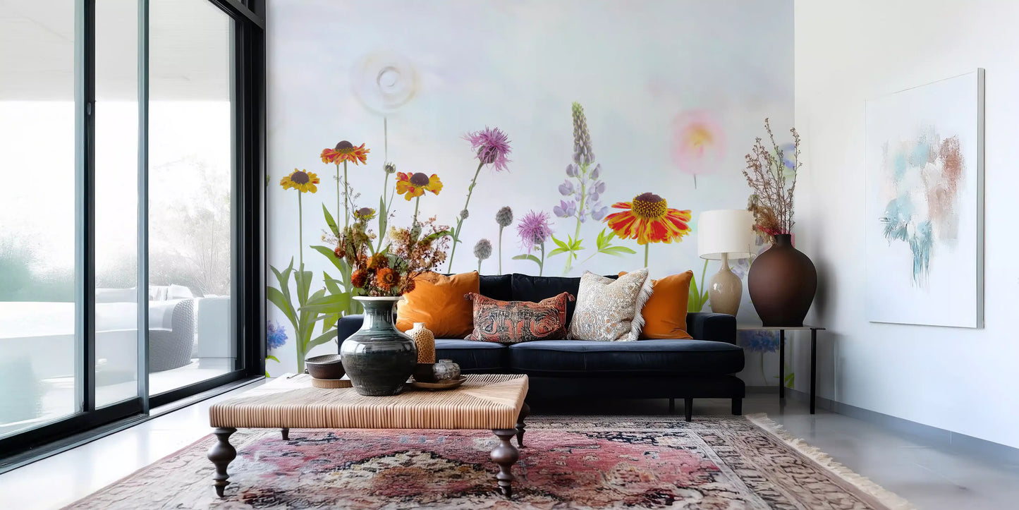 Dreamy Pastel Wildflower Garden Wall Mural
