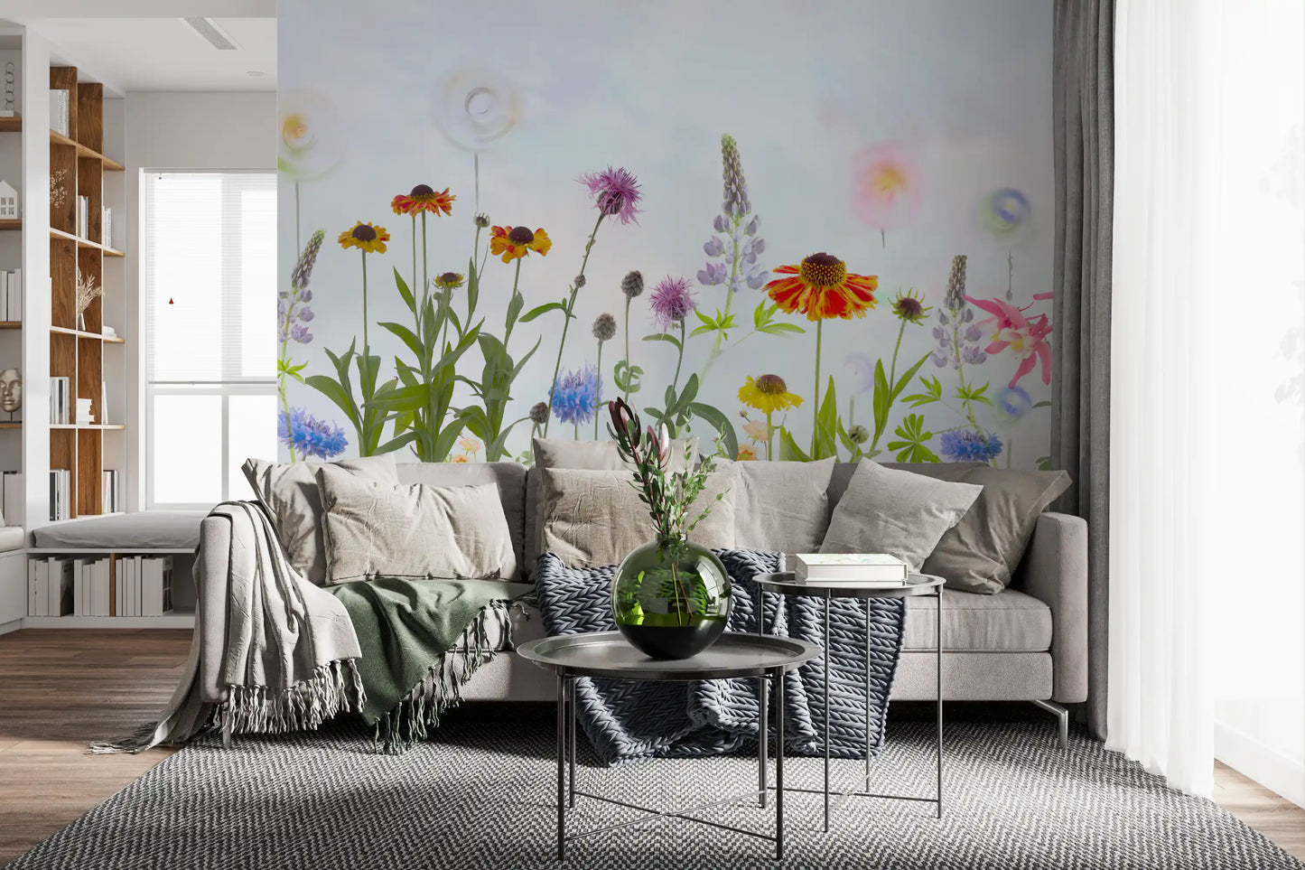 Dreamy Pastel Wildflower Garden Wall Mural