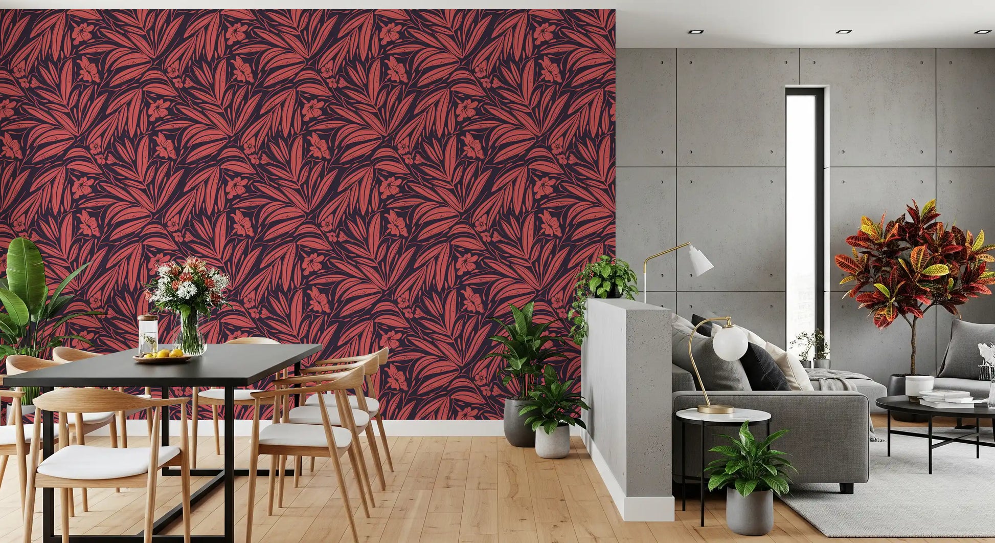 Crimson Foliage Silhouette Wallpaper⁠
