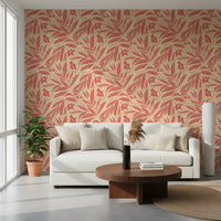 Coral Bloom Botanical Illustration Wallpaper⁠