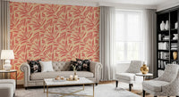 Coral Bloom Botanical Illustration Wallpaper⁠