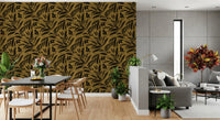 Golden Botanical Silhouette Wallpaper⁠