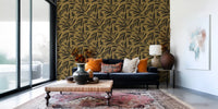 Golden Botanical Silhouette Wallpaper⁠