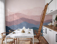 Soft Watercolor Mountain Range Wall Mural