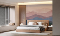 Soft Watercolor Mountain Range Wall Mural