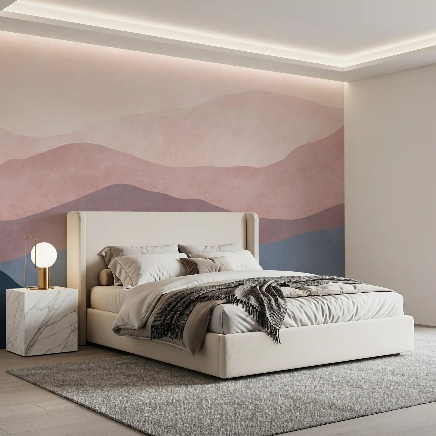 Soft Watercolor Mountain Range Wall Mural