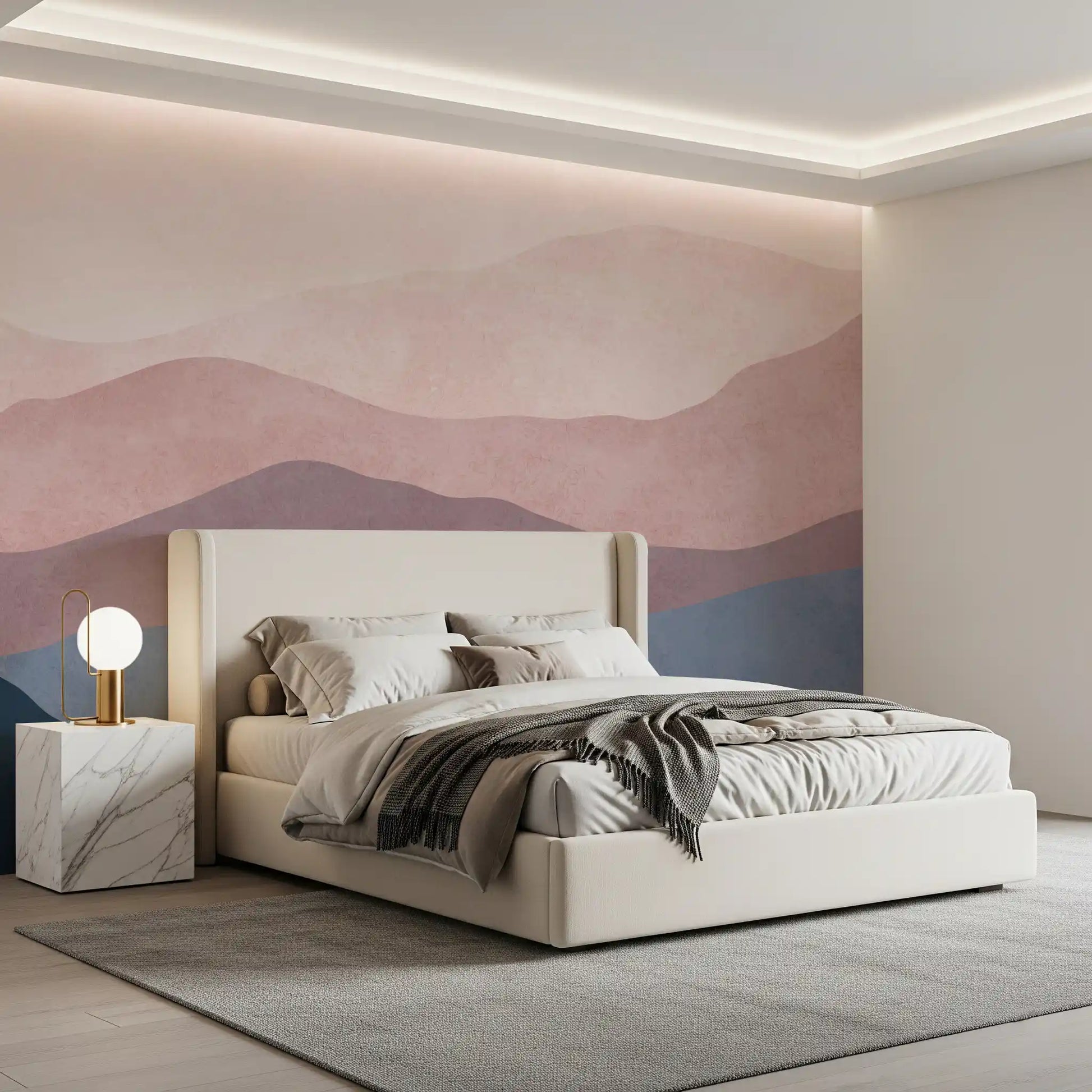 Soft Watercolor Mountain Range Wall Mural