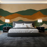 Abstract Earthy Mountain Range Layers Wall Mural