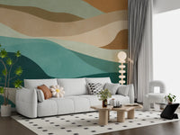 Abstract Earthy Wave Horizon Wall Mural