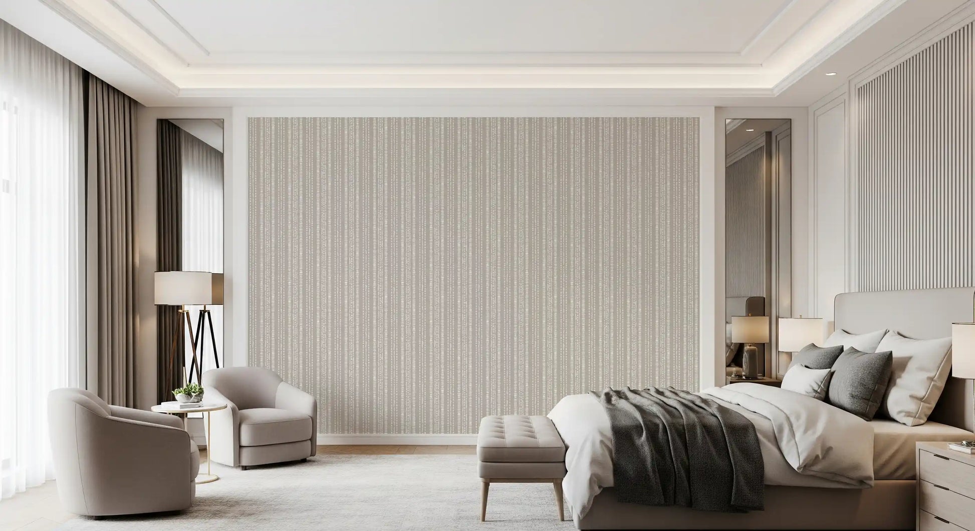 Earthy Vertical Dash Motif Wallpaper⁠
