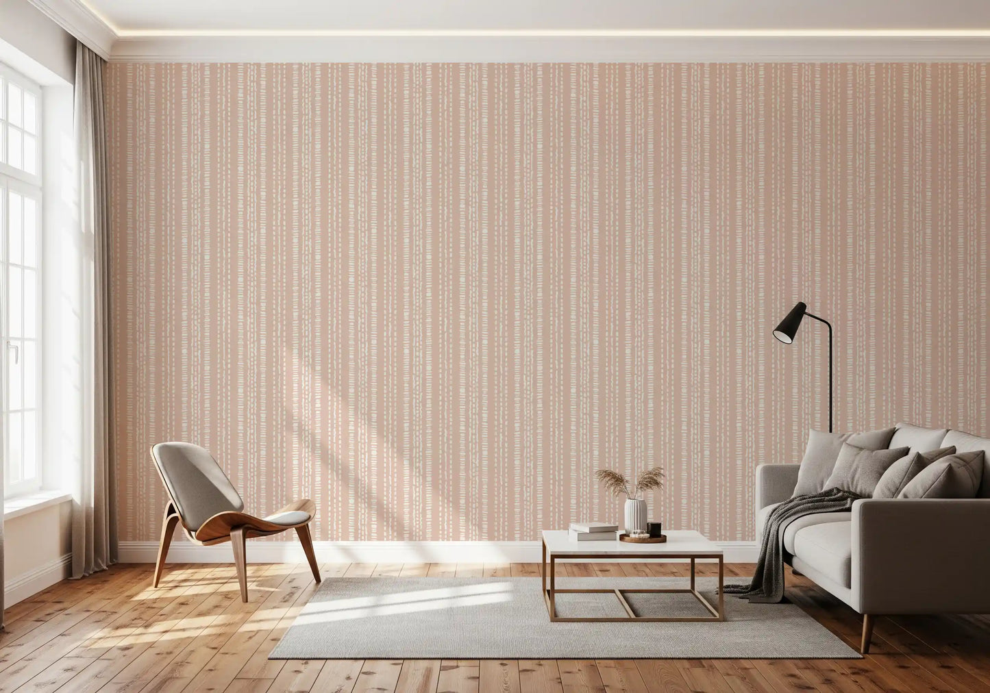 Minimalist Painted Vertical Stripe Wallpaper⁠