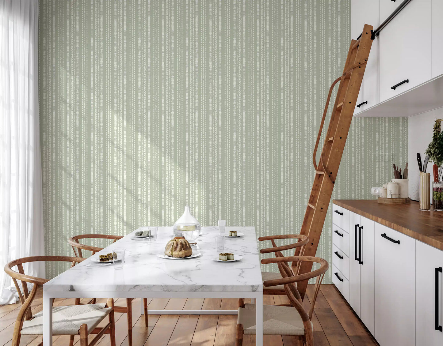 Organic Dashed Texture Sage Wallpaper⁠