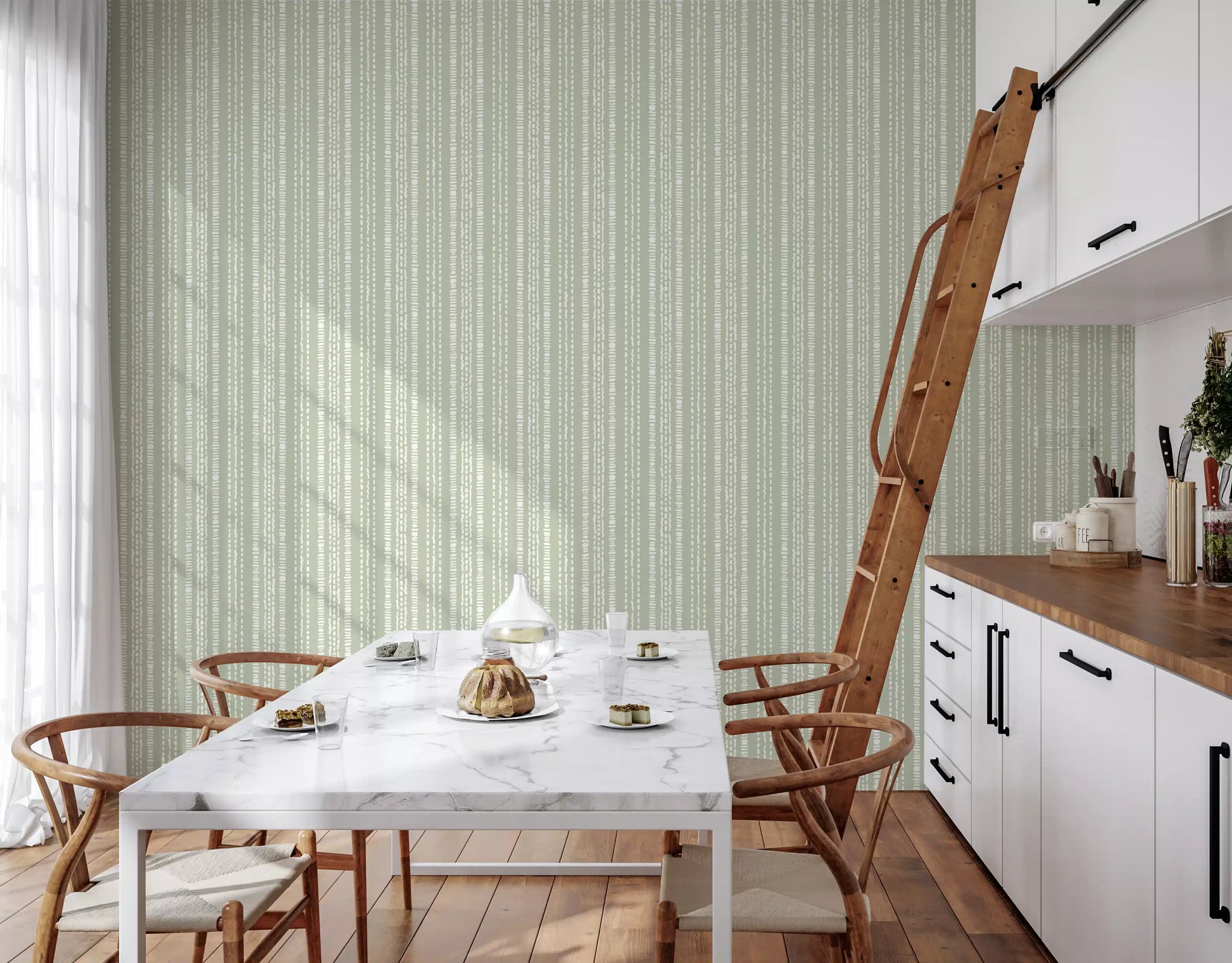 Organic Dashed Texture Sage Wallpaper⁠