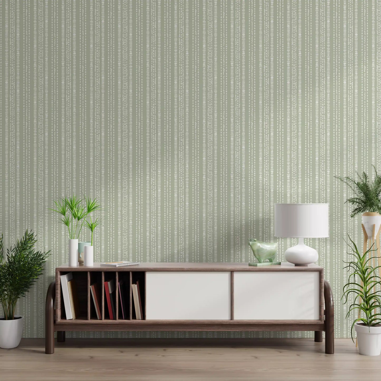 Organic Dashed Texture Sage Wallpaper⁠