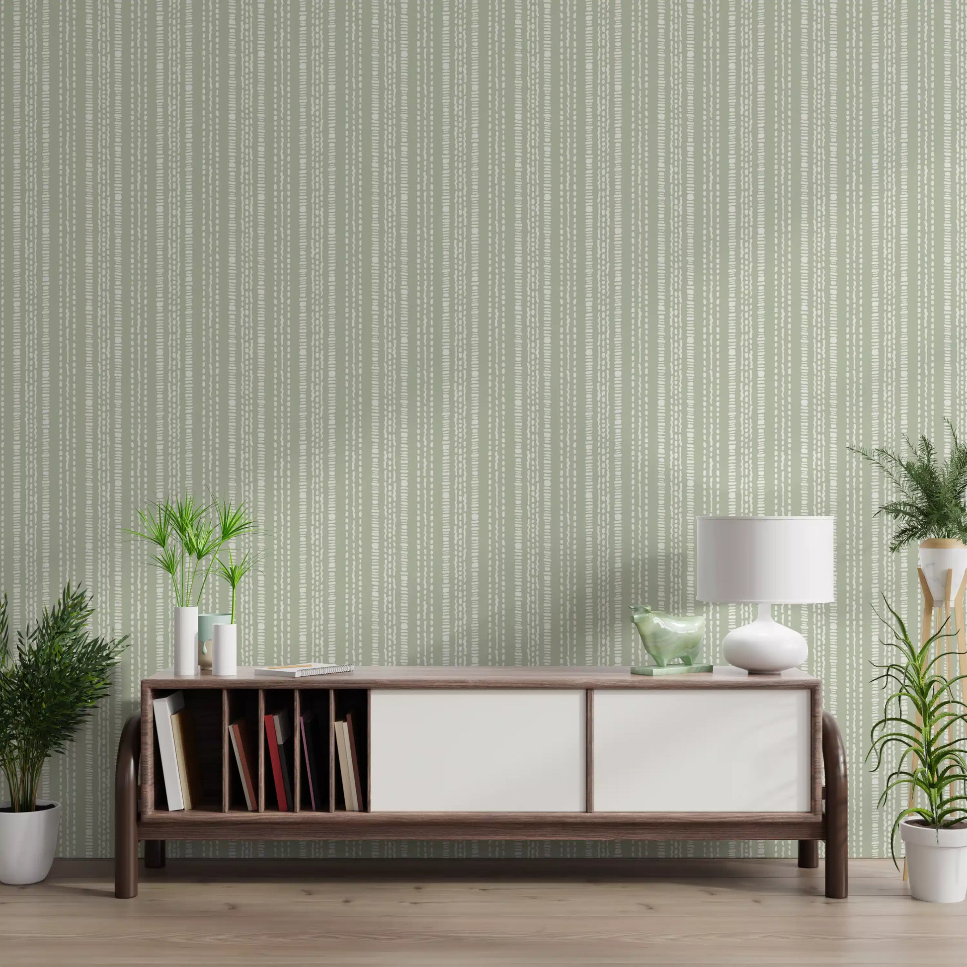 Organic Dashed Texture Sage Wallpaper⁠