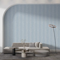 Cream and Indigo Linear Pattern Wallpaper⁠