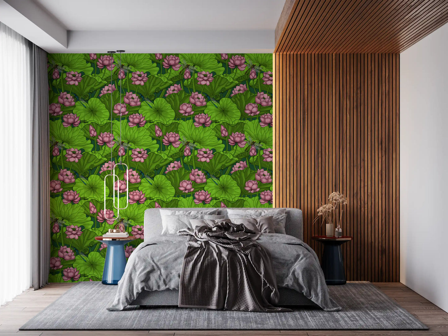 Zen Lotus Pond with Dragonflies Wallpaper⁠