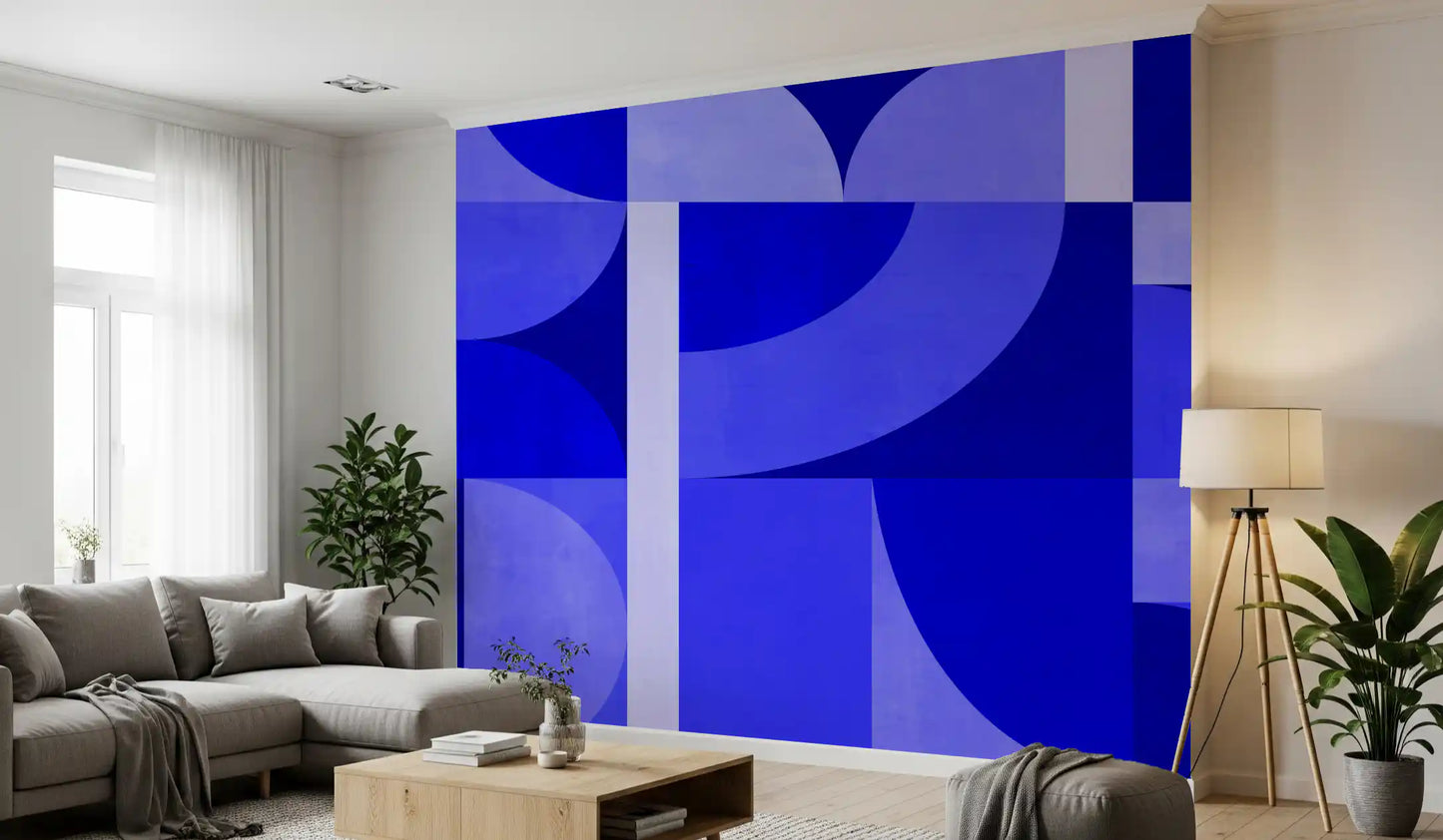 Mid-century blue Wall Mural