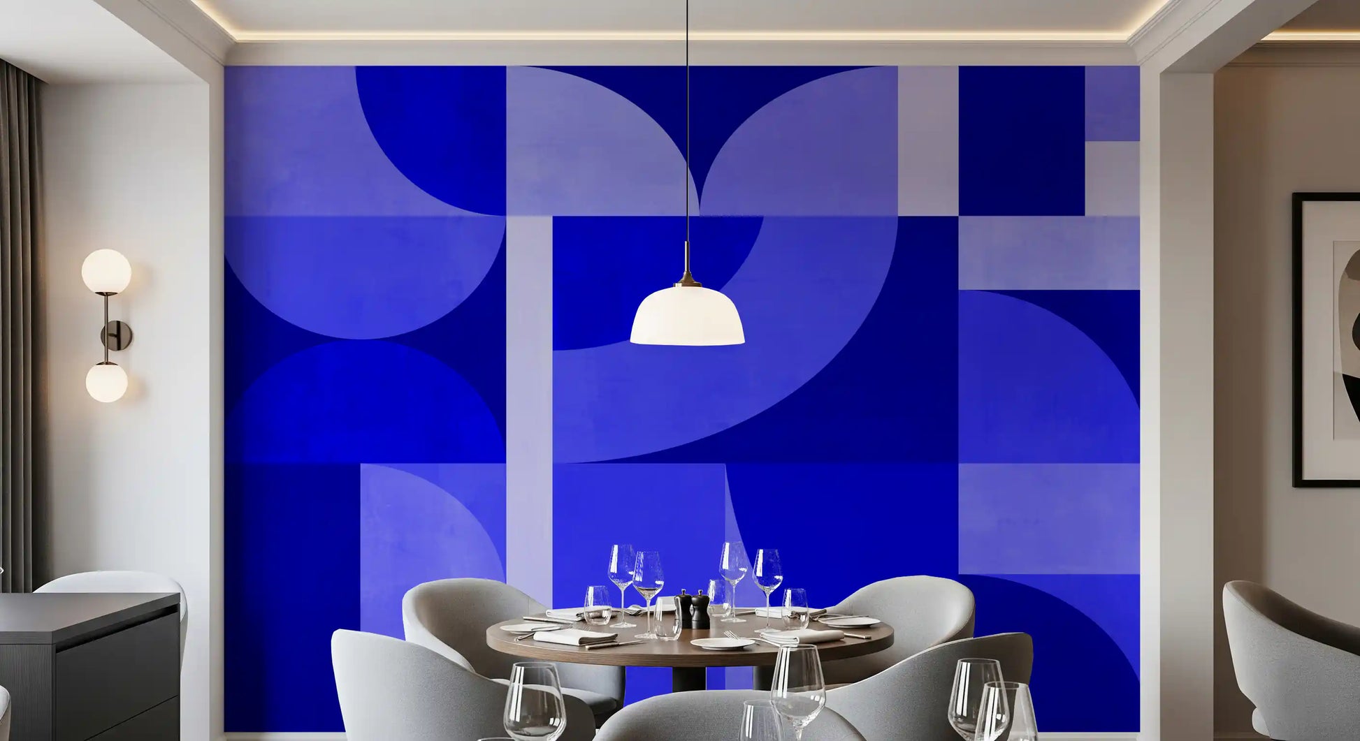 Mid-century blue Wall Mural