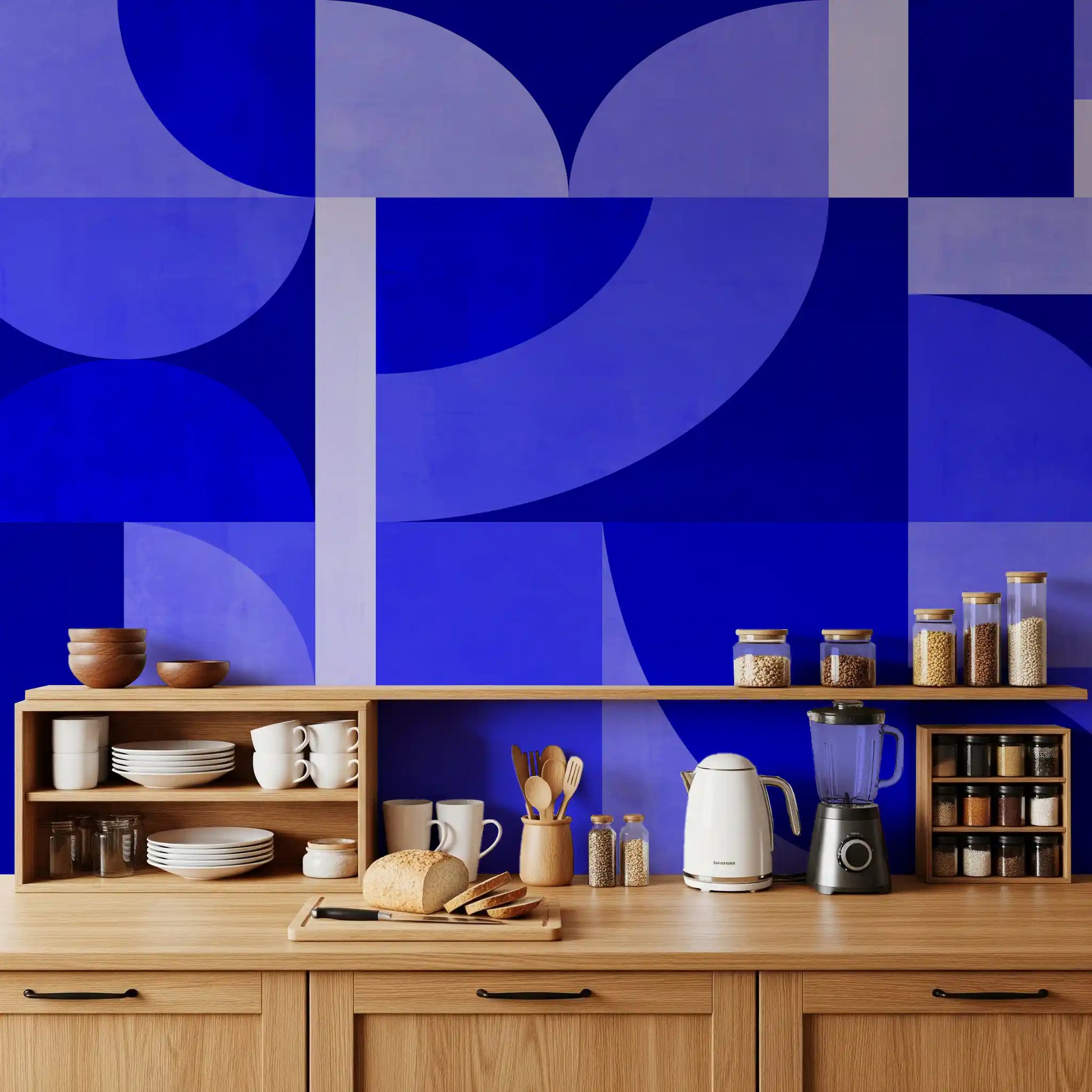 Mid-century blue Wall Mural