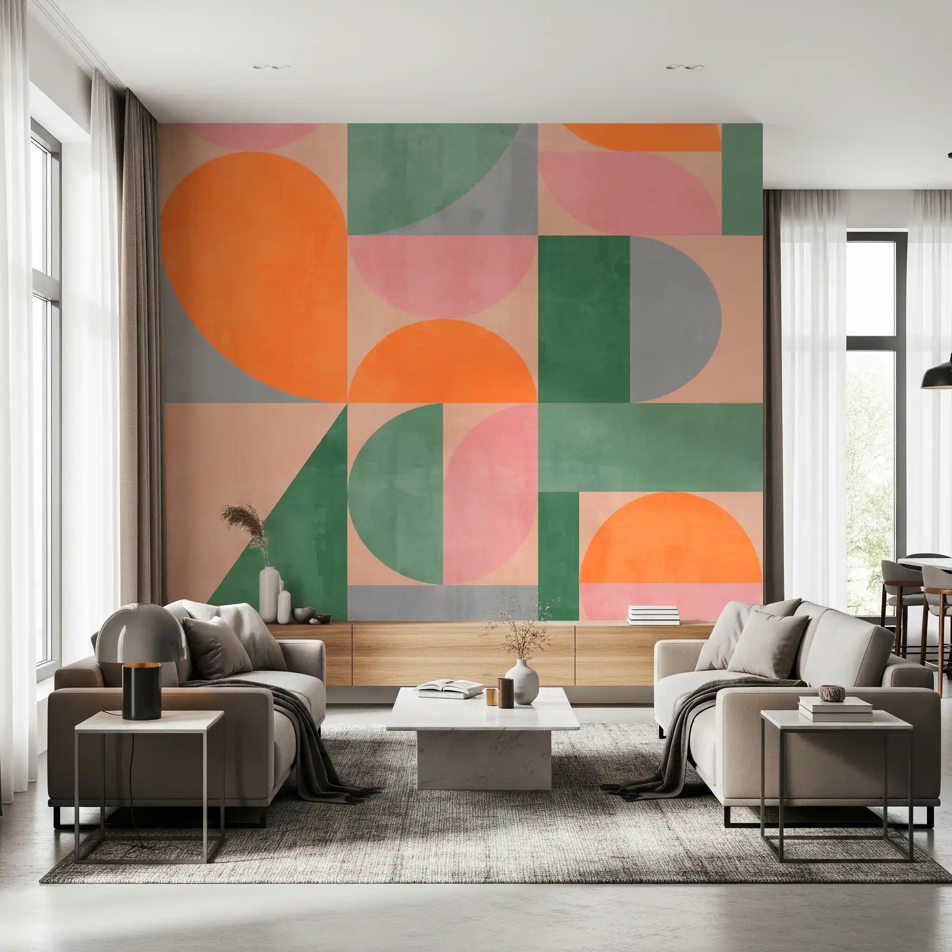 Arcos geométricos modernos Wall Mural