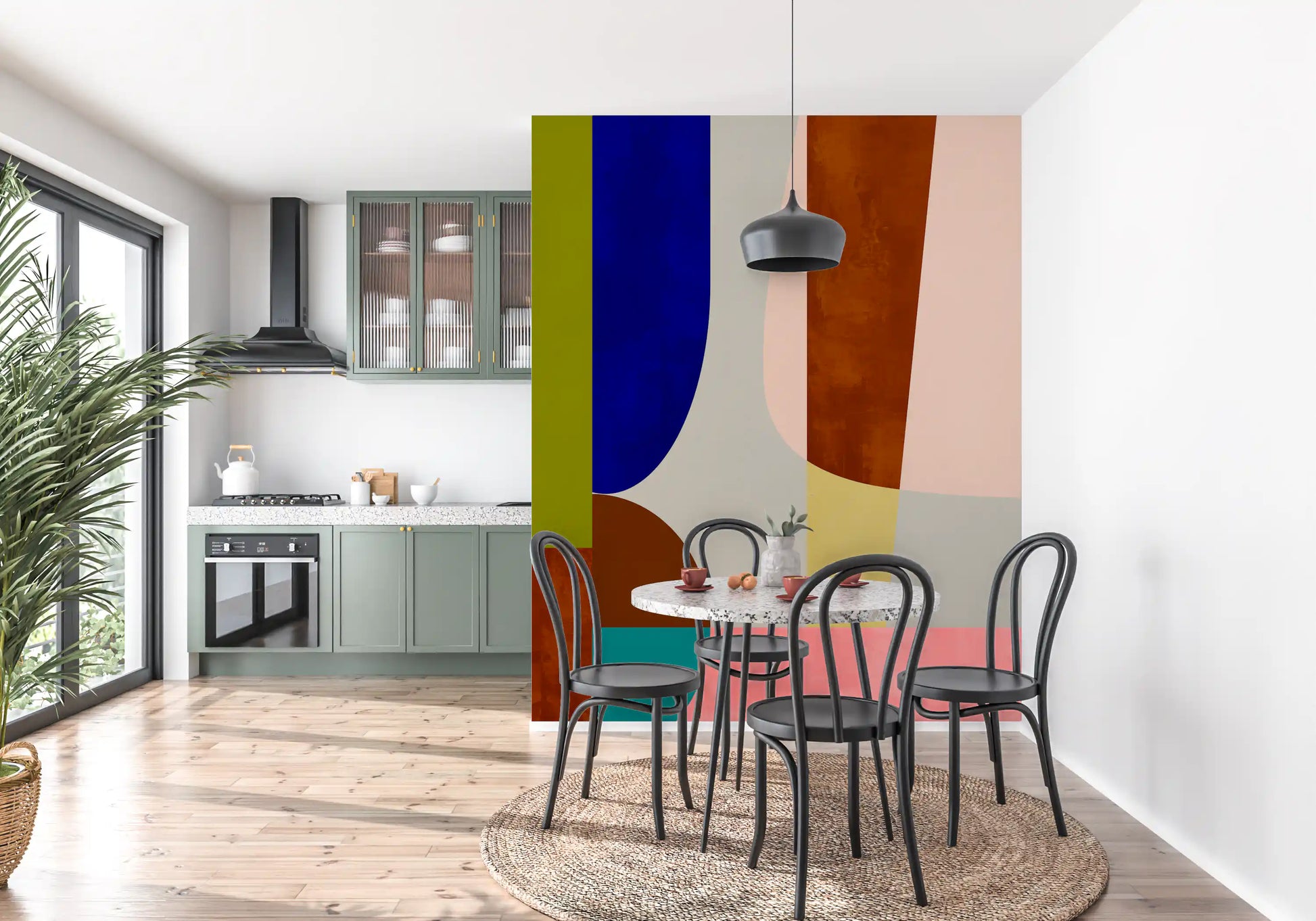 Composição moderna de meados do século Wall Mural
