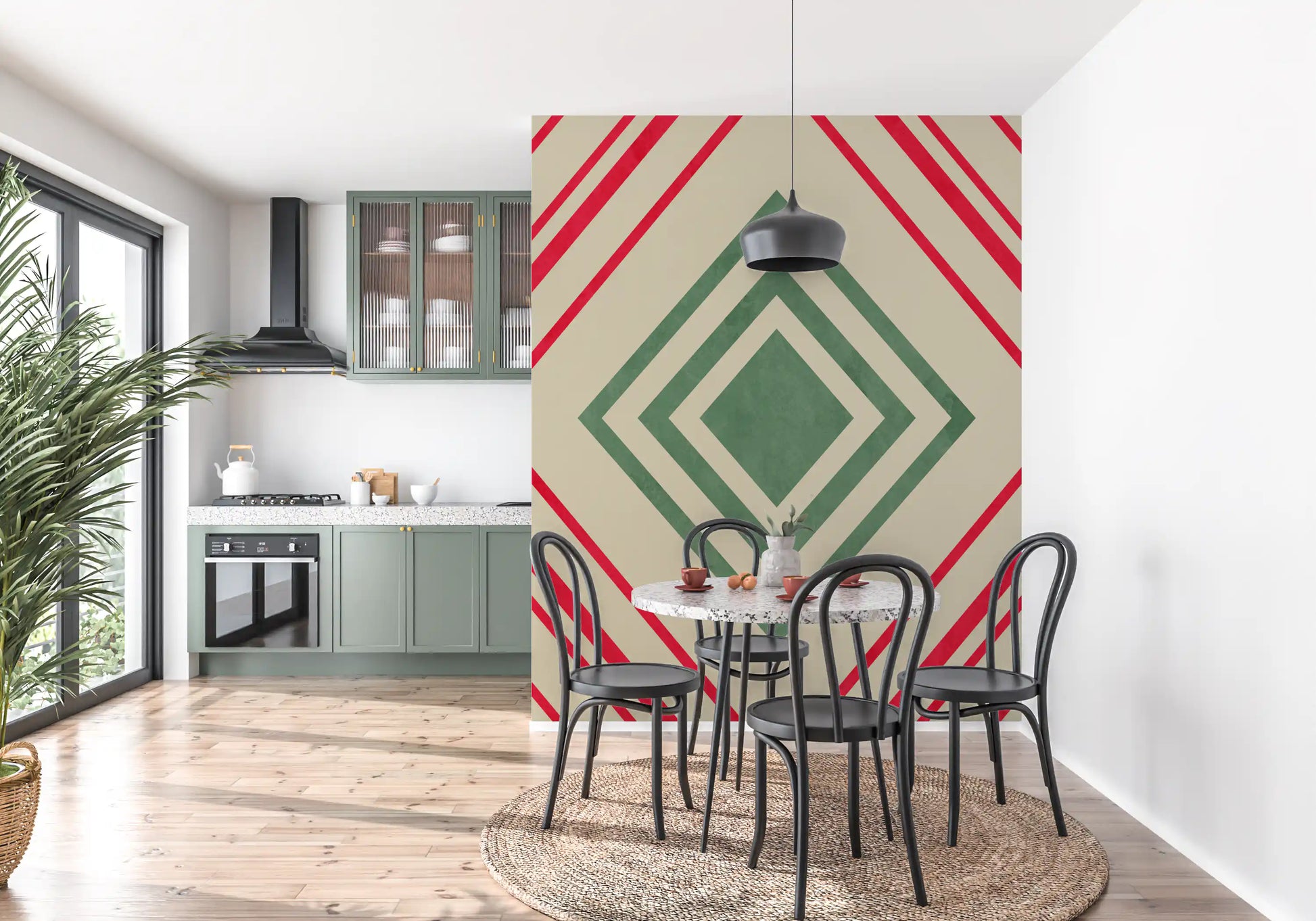 Linhas geométricas em forma de diamante Wall Mural