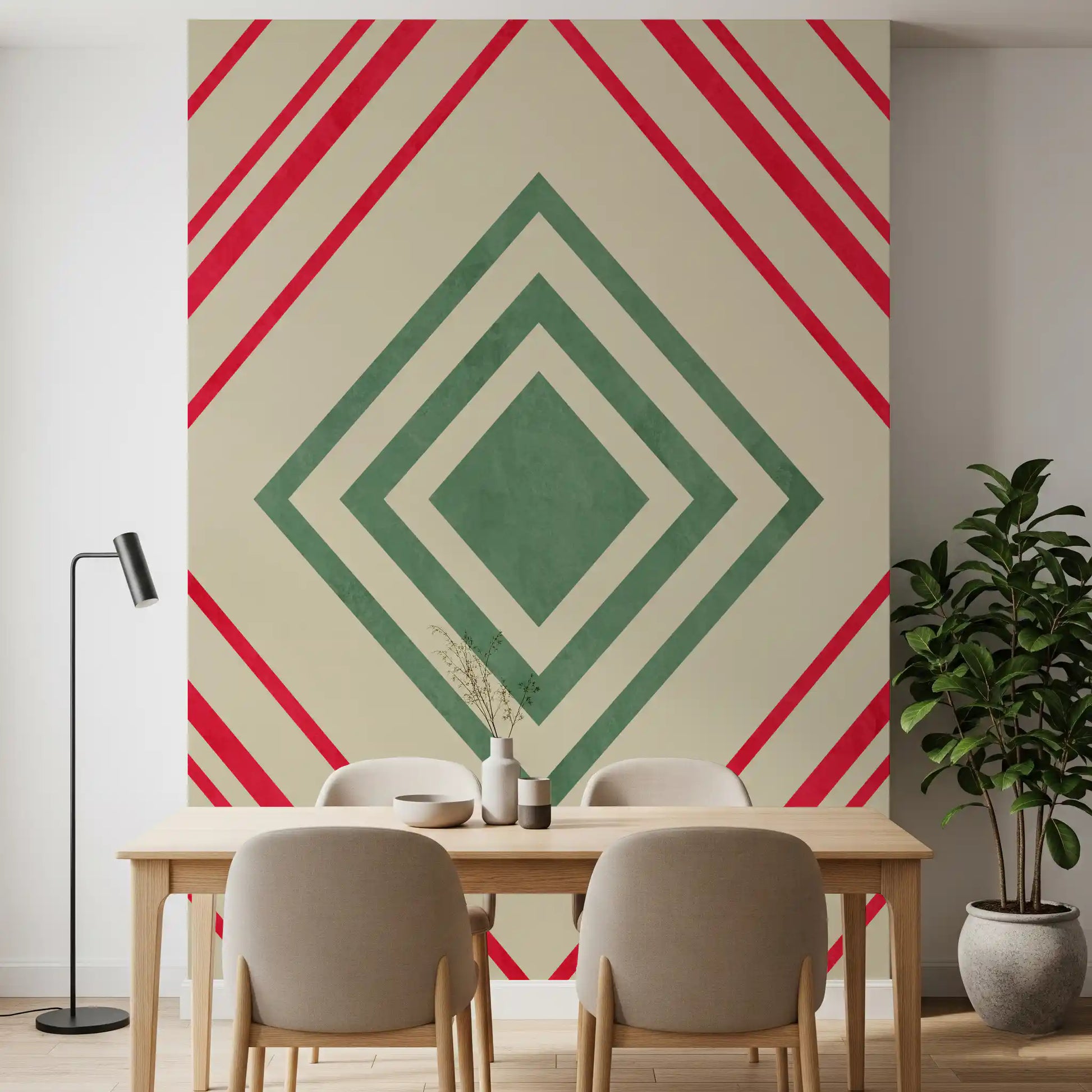 Linhas geométricas em forma de diamante Wall Mural
