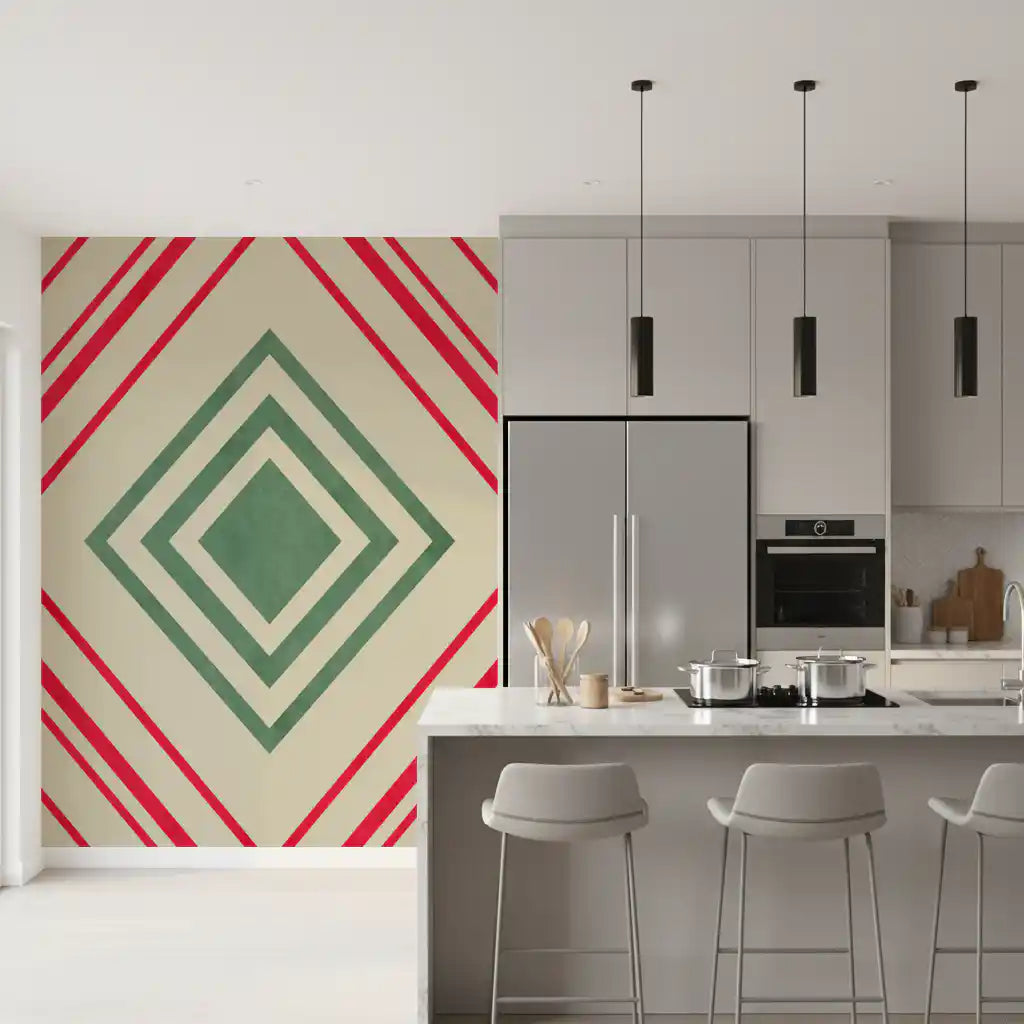 Linhas geométricas em forma de diamante Wall Mural