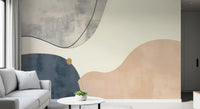 Arte geométrica minimalista com curvas suaves Wall Mural