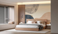 Arte geométrica minimalista com curvas suaves Wall Mural