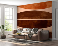 Curvas em tom siena queimada, estilo meados do século XX Wall Mural