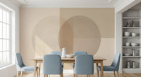 Círculos minimalistas em tons suaves de bege Wall Mural