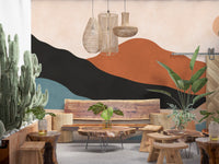 Minimalist Desert Mountain Vista Wall Mural