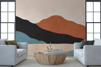 Minimalist Desert Mountain Vista Wall Mural